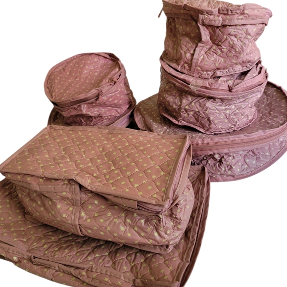 Vintage Retro Vinyl China Storage 7 Pieces Zip Closures Graduated sizes - Picture 7 of 7